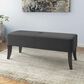 CorLiving Antonio 46" Bench with Espresso Legs in Dark Grey, , large