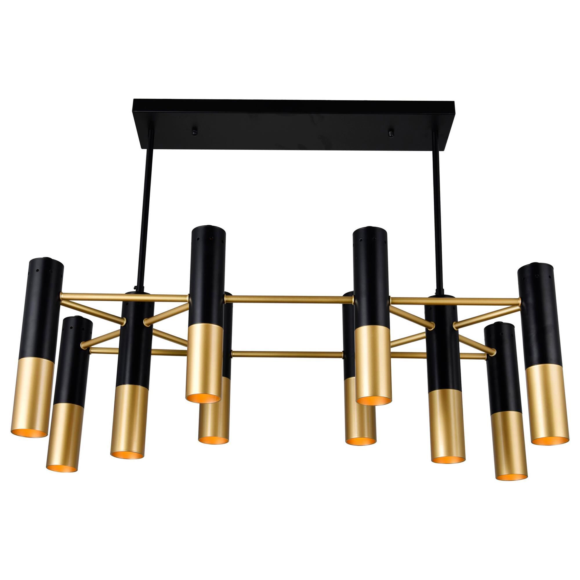 CWI Lighting Anem 10-Light Down Chandelier in Matte Black and