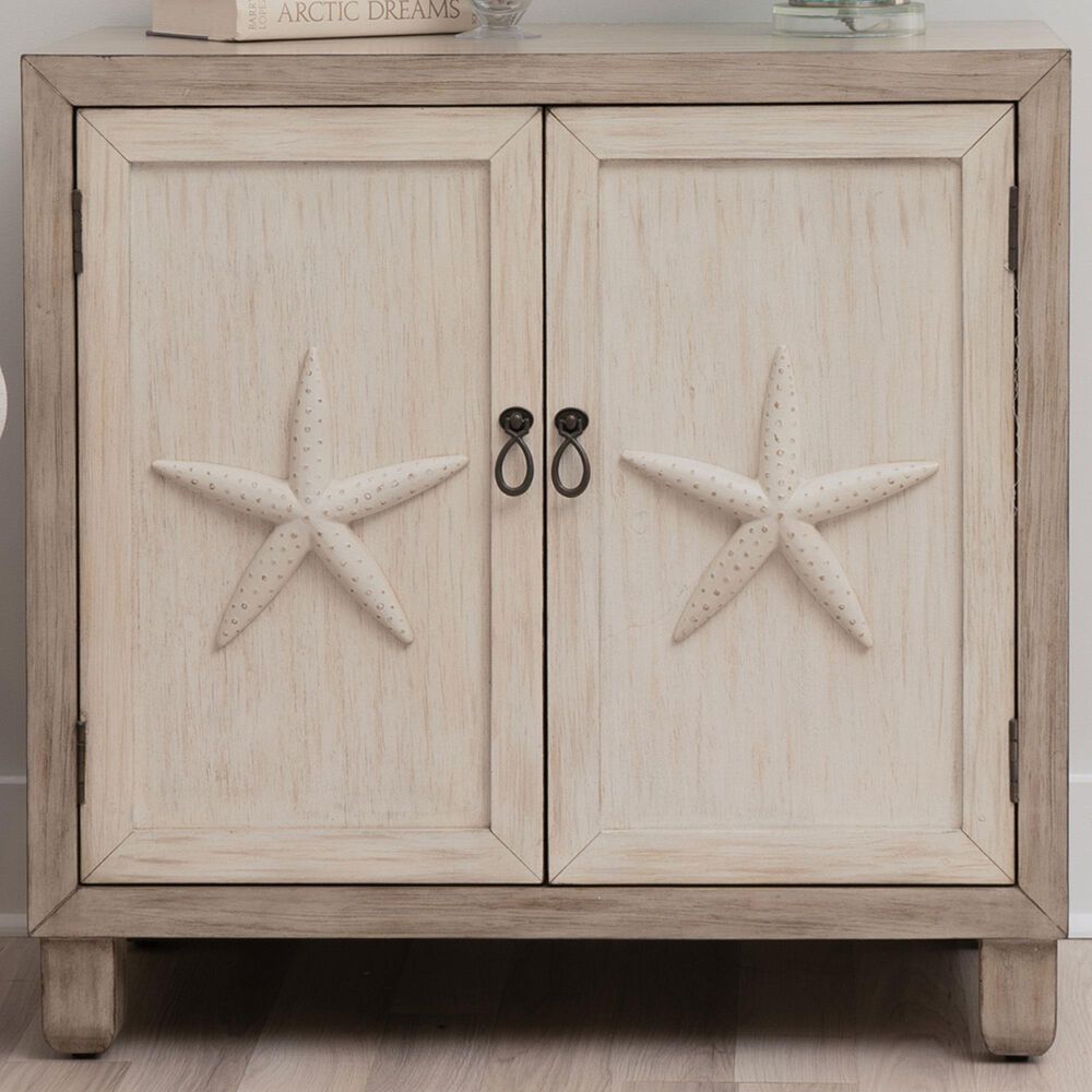 Linon Home Decor Jindran 2-Door Cabinet in Grey and Off White, , large