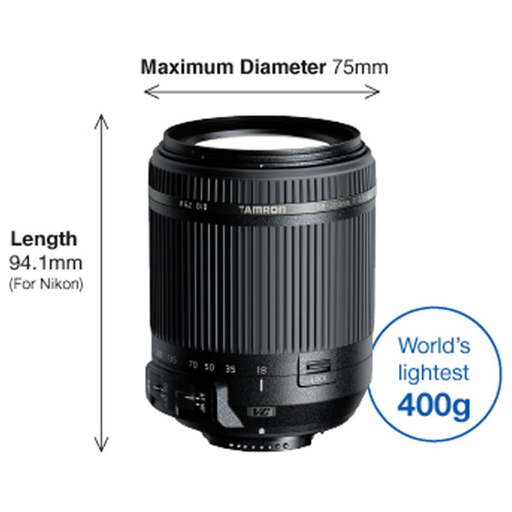 Tamron 18-200mm F/3.5-6.3 Di II VC Lens for Nikon F in Black | NFM