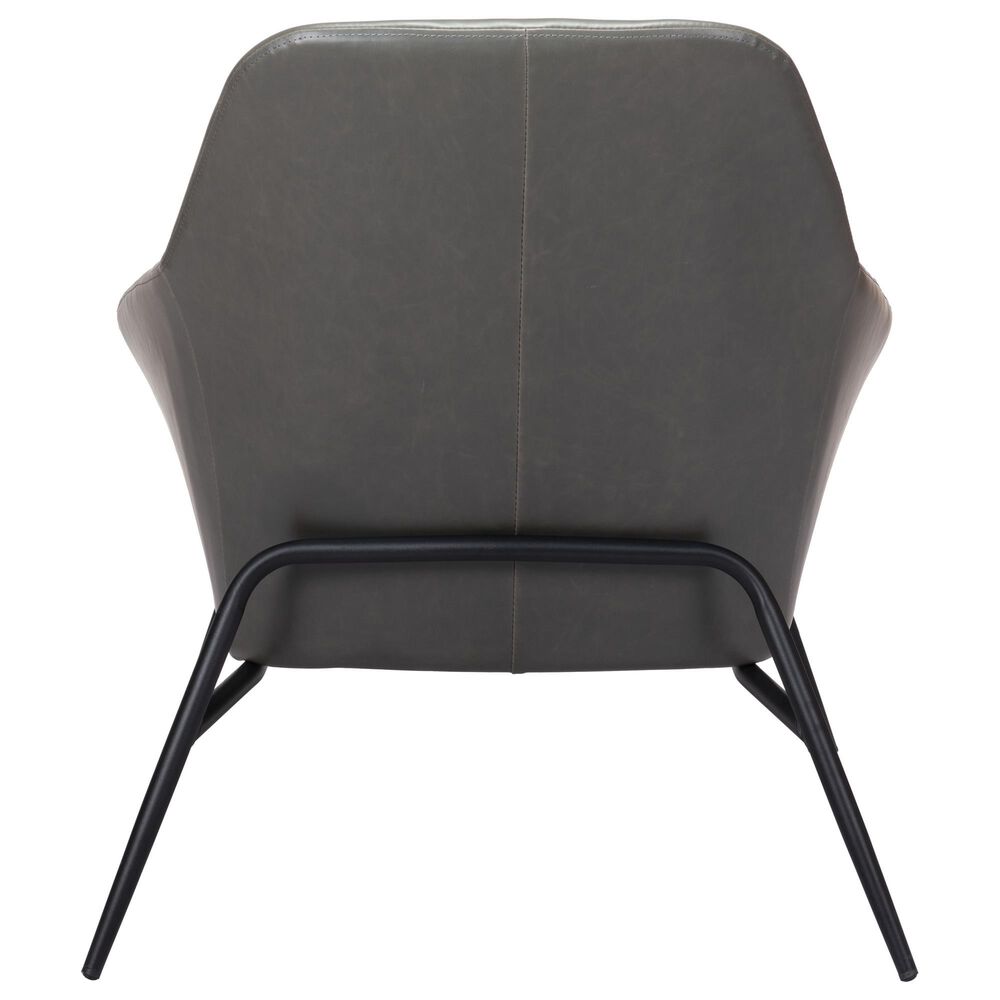 Zuo Modern Manuel Accent Chair in Gray Faux Leather, , large