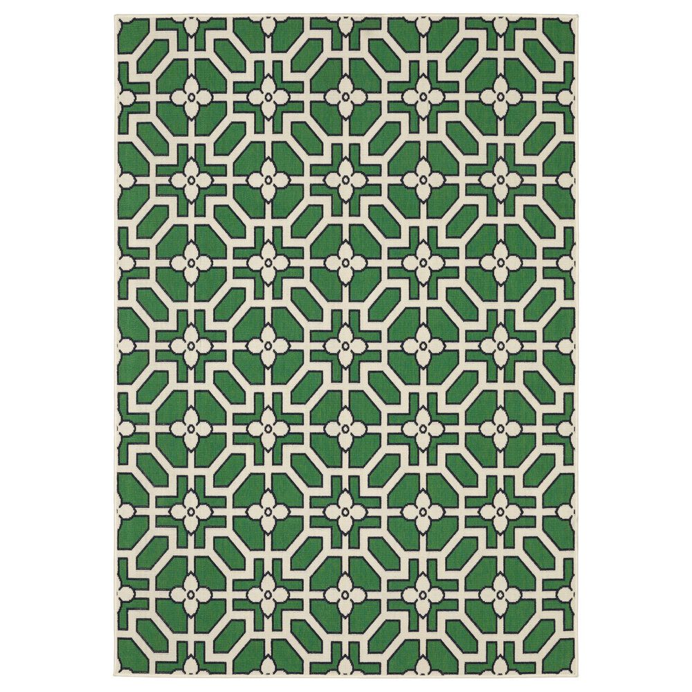 Oriental Weavers Havana Ivory and Green 9"10" x 12"10" Indoor/Outdoor Area Rug, , large