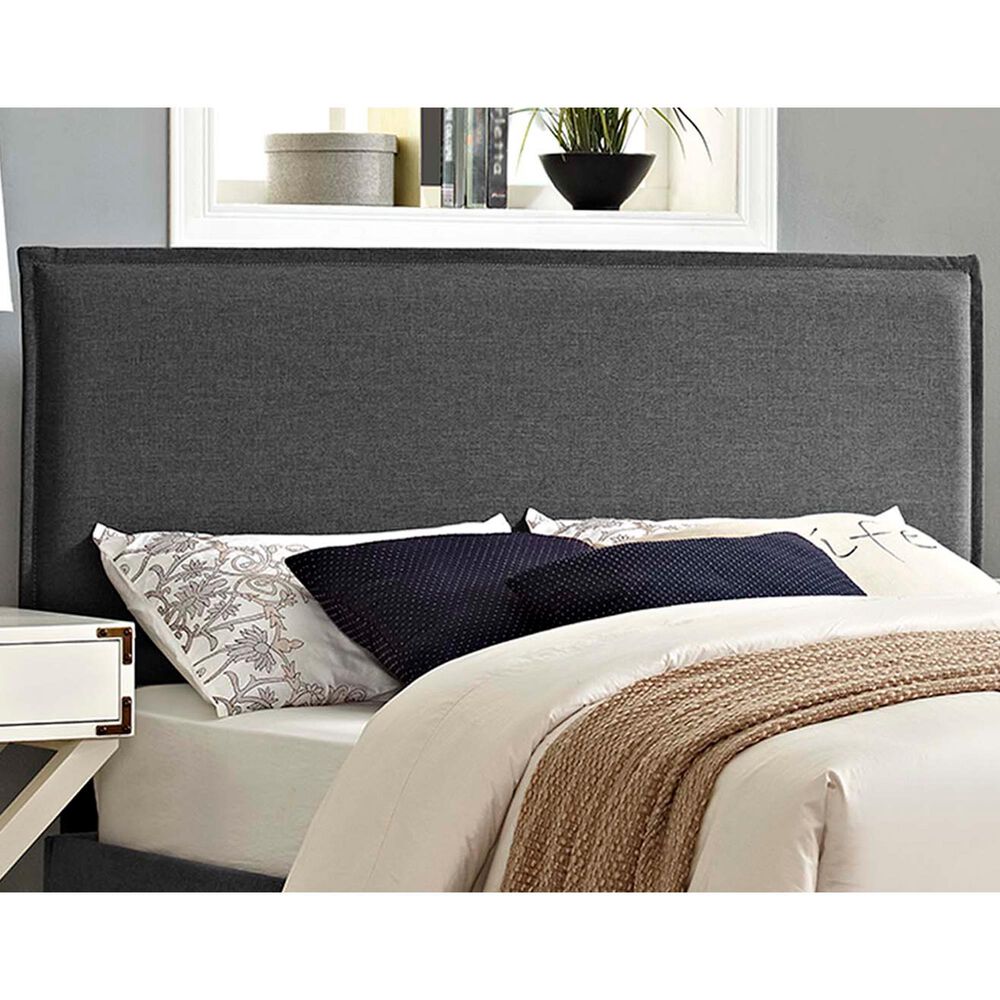 Modway Camille Upholstered Fabric Twin Headboard in Gray, , large