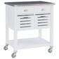Linon Home Decor Robbin Kitchen Cart in White and Stainless Steel, , large