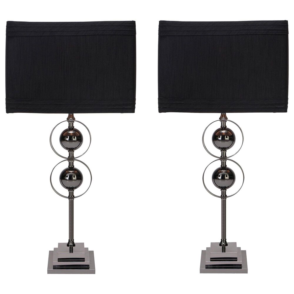 Maple and Jade Table Lamp in Shiny Black (Set of 2), , large