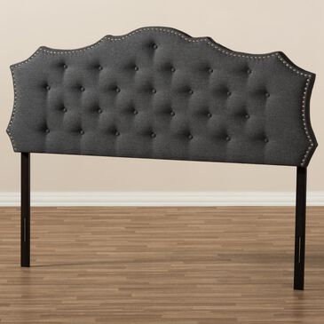 Baxton Studio Aurora King Upholstered Headboard in Dark Grey, , large