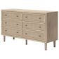 Ashley Cielden 6-Drawer Dresser and Mirror in Tan, , large