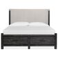 Nicolette Home Plum Creek King Panel Storage Bed with Upholstered Headboard in Ravenwood Black, , large