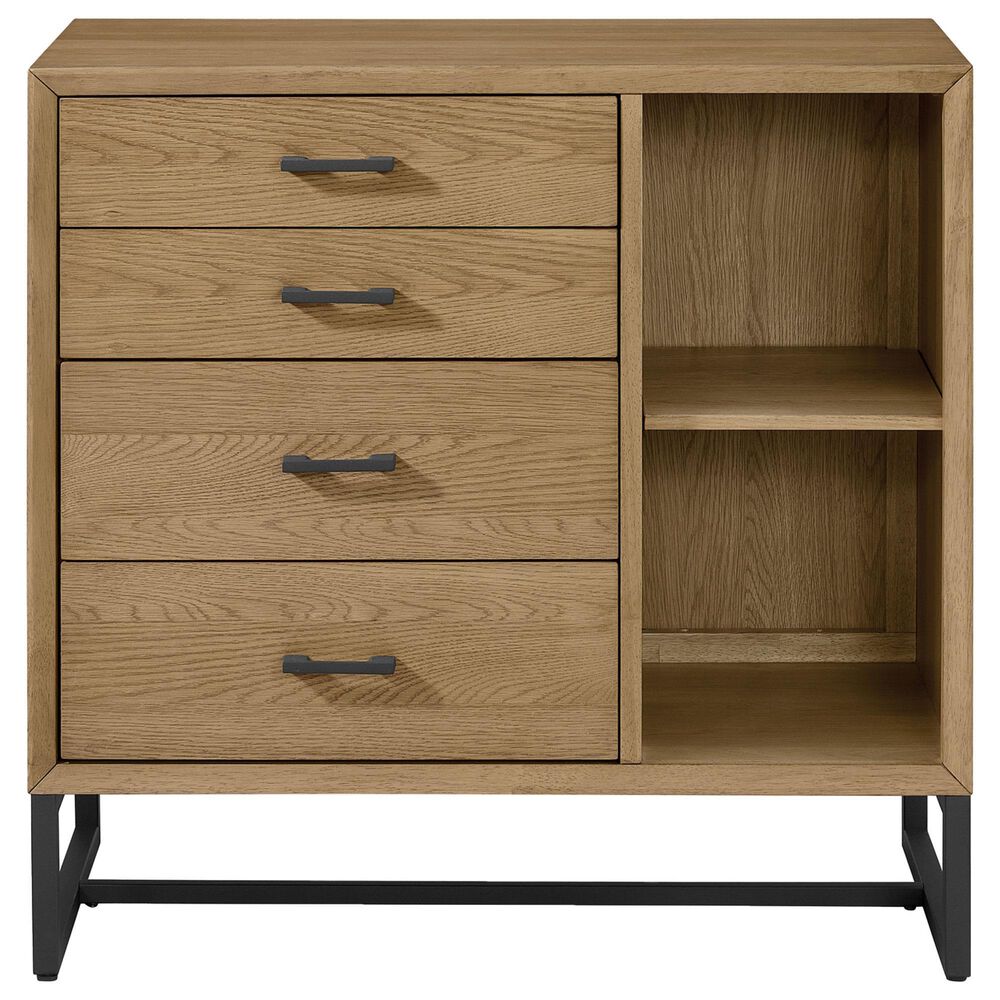 Eastern Shore Newport 4-Drawer Chest in Natural Oak and Matte Black, , large