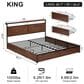 HOMLUX King 4-Drawer Storage Bed with LED Headboard and Charging Station in Rustic Brown, , large