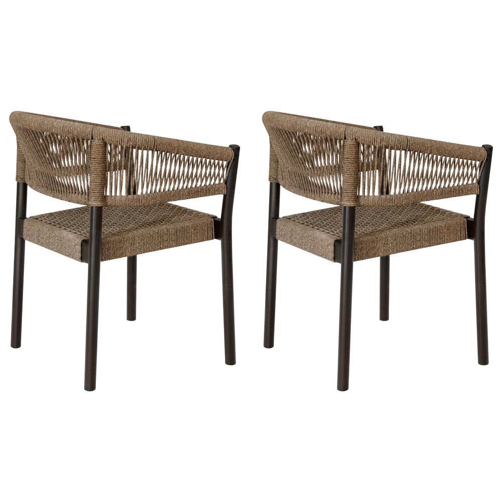 Blue River Doris Outdoor Dining Chair with Truffle Rope Seat in Dark Eucalyptus (Set of 2), , large
