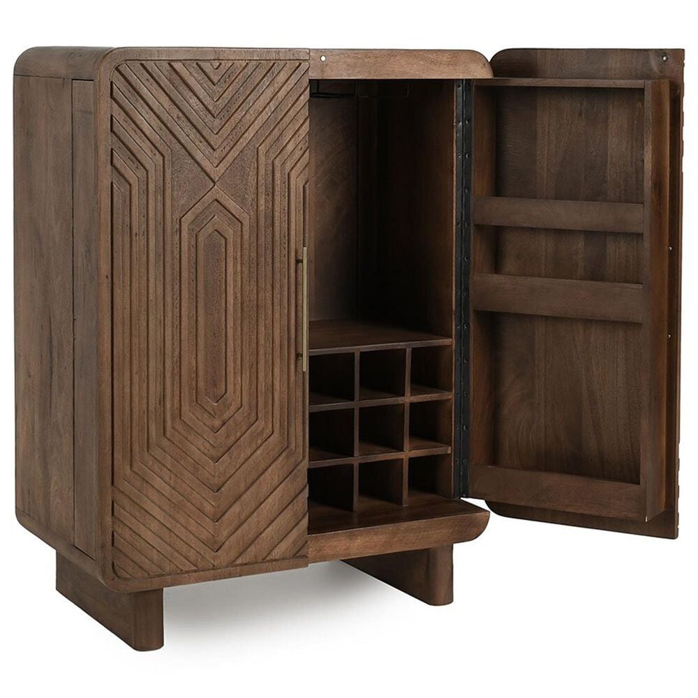 Classic Home Holmes Bar Cabinet in Artisan Brown, , large