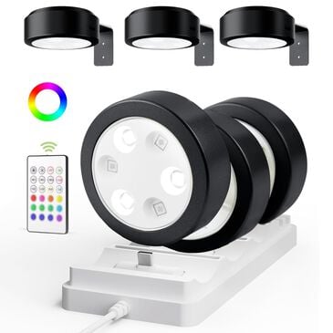 HOMLUX Tap Control Wall Light with Charging Station in Black (Set of 6), , large