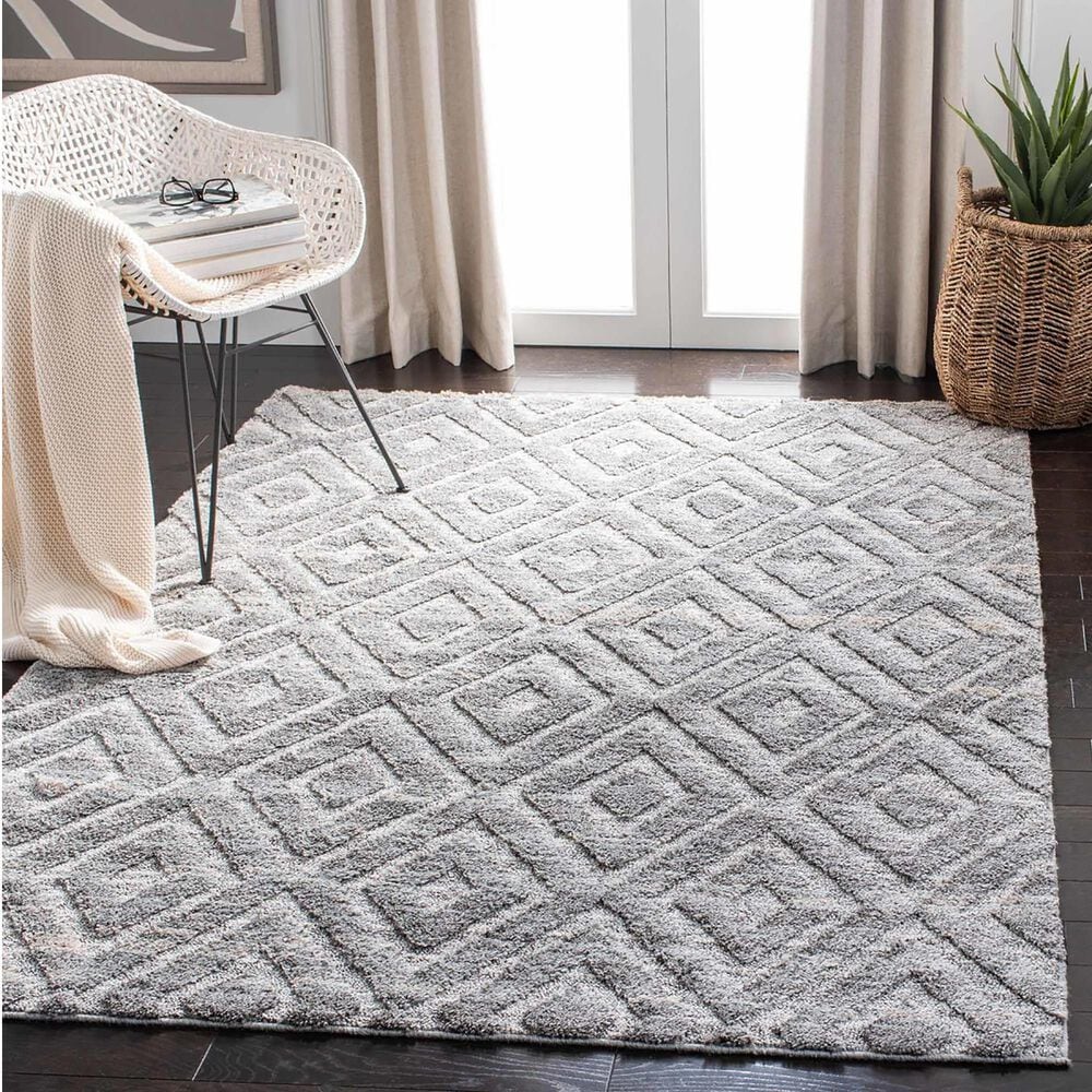 Safavieh Martha Stewart Lucia Shag MSR0782H 4&#39; x 6&#39; Dark Grey and Light Grey Area Rug, , large