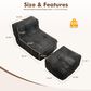 HOMLUX 2-Piece Bean Bag Chair and Ottoman in Gray, , large