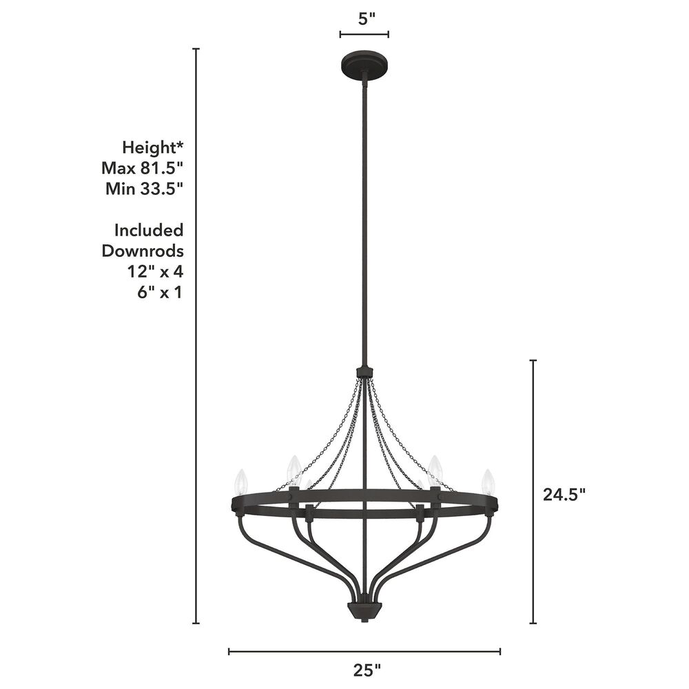 Hunter Merlin 6-Light Chandelier in Noble Bronze, , large