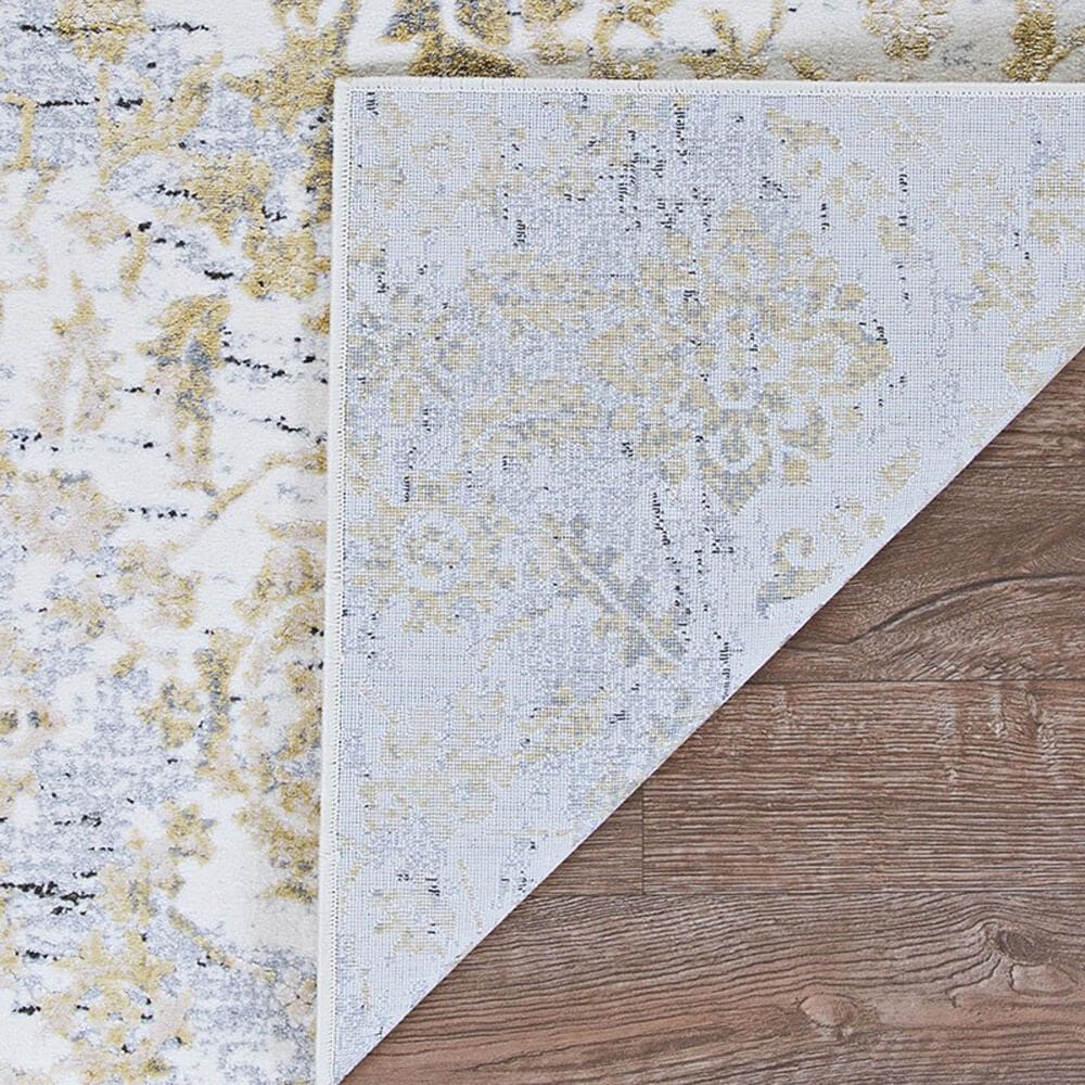 Couristan Calinda Marlowe 2&#39; x 3&#39; Gold, Silver and Ivory Area Rug, , large