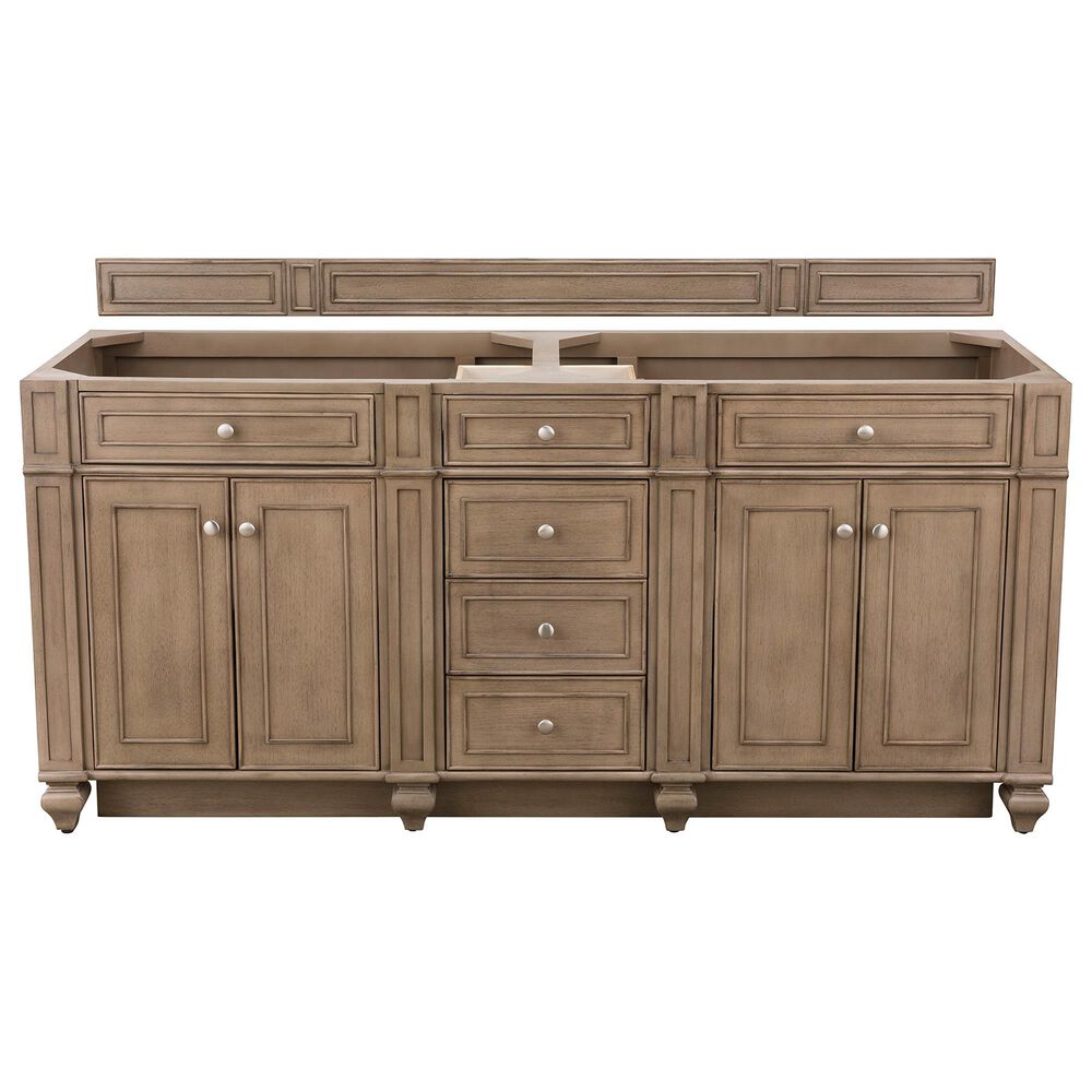 James Martin Bristol 72" Double Bathroom Vanity Cabinet in White Washed Walnut, , large