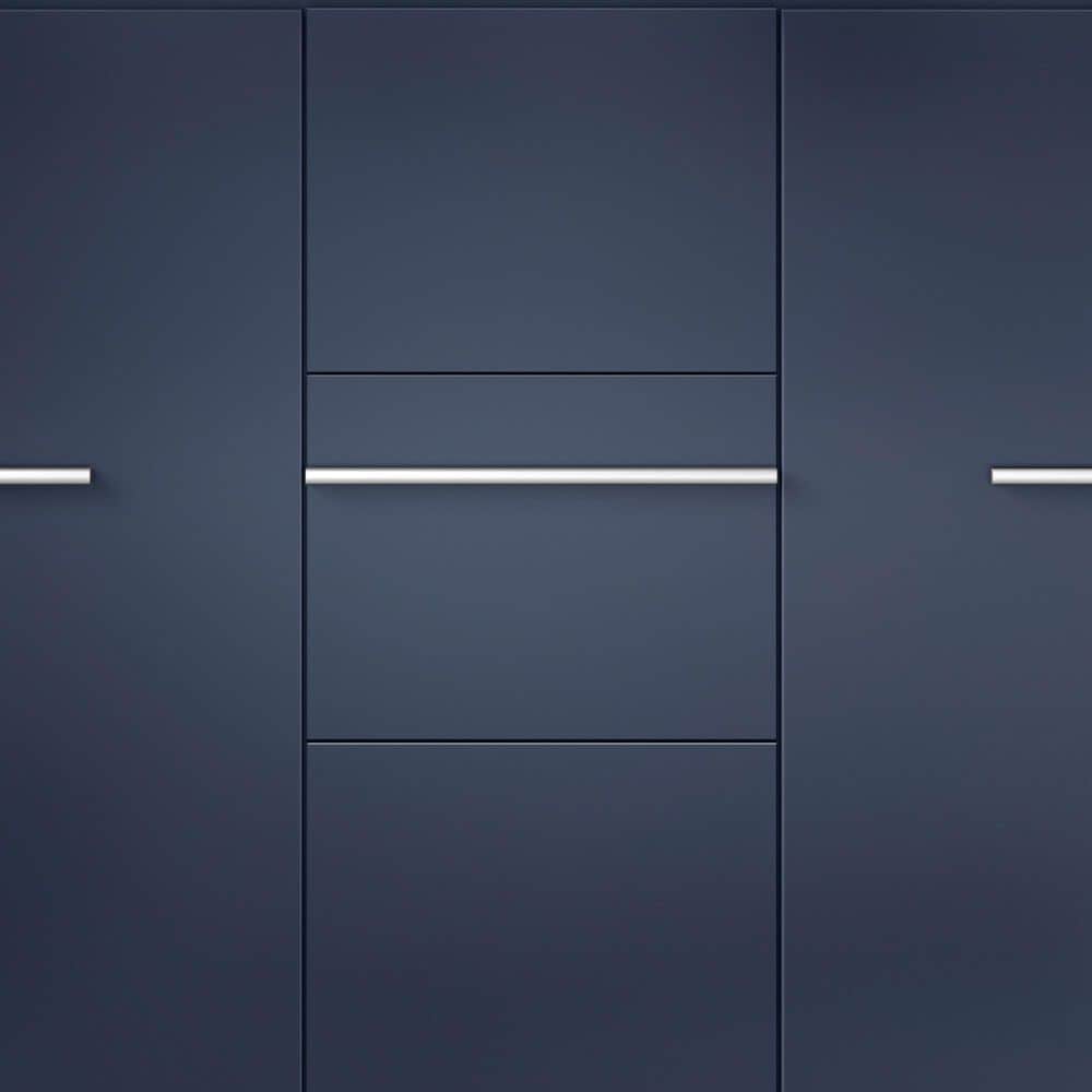 Lexora Home Lafarre 60&quot; Double Bathroom Vanity in Navy Blue with 2 cm White Quartz Top and Rectangular Sinks, , large