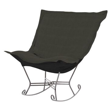 Howard Elliott Scroll Puff Rocker in Sterling Charcoal, , large