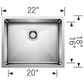 Blanco Quatrus 22" R15 Single Bowl Kitchen Sink in Refined Brushed, , large