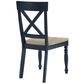 Steve Silver Darcy Round Dining Table and 4 Dining Side Chairs in Natural and Blue, , large