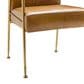 Uttermost Maxim Arm Chair in Light Antique Brass and Top Grain Leather in Parchment, , large