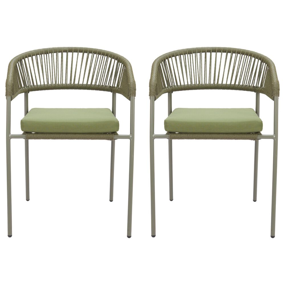 Zuo Modern Skye Outdoor Dining Chair in Green (Set of 2), , large