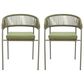 Zuo Modern Skye Outdoor Dining Chair in Green (Set of 2), , large