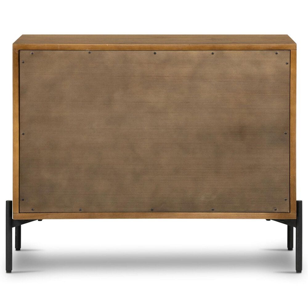 Four Hands Eaton 3-Drawer Large Nightstand in Amber Oak and Dark Gunmetal, , large
