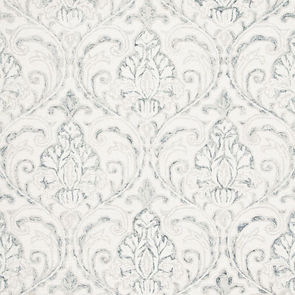 Safavieh Micro-Loop Damask 7&#39; Round Ivory and Grey Area Rug, , large