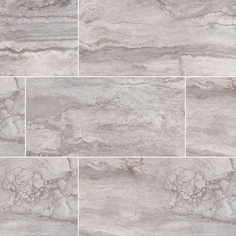MS International Bernini Carbone 12" x 24" Polished Porcelain Tile, , large