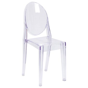 Flash Furniture Cheryl Ghost Side Chair in Clear, , large