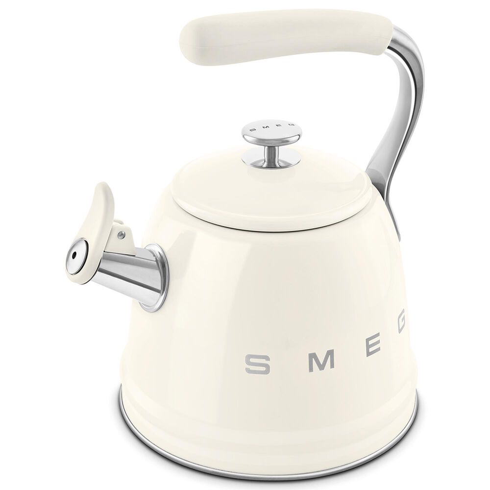 SMEG 2.3L 50"s Style Stovetop Whistling Kettle in Cream, , large