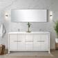 Lexora Home Lafarre 72" Double Bathroom Vanity in White with 2 cm White Quartz Top and Rectangular Sinks, , large