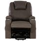 Linon Home Decor Peoria Power Lift Recliner in Mushroom, , large
