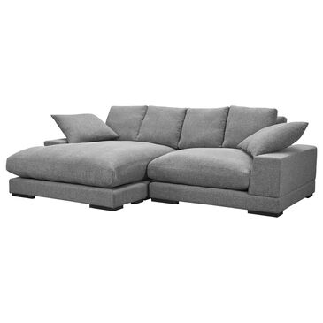 Moe"s Home Collection Plunge 2-Piece Stationary Reversible Sectional with Chaise in Grey, , large