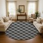 Dalyn Rug Company Soft Essentials Plaid Black 8" Round Indoor/Outdoor Area Rug, , large