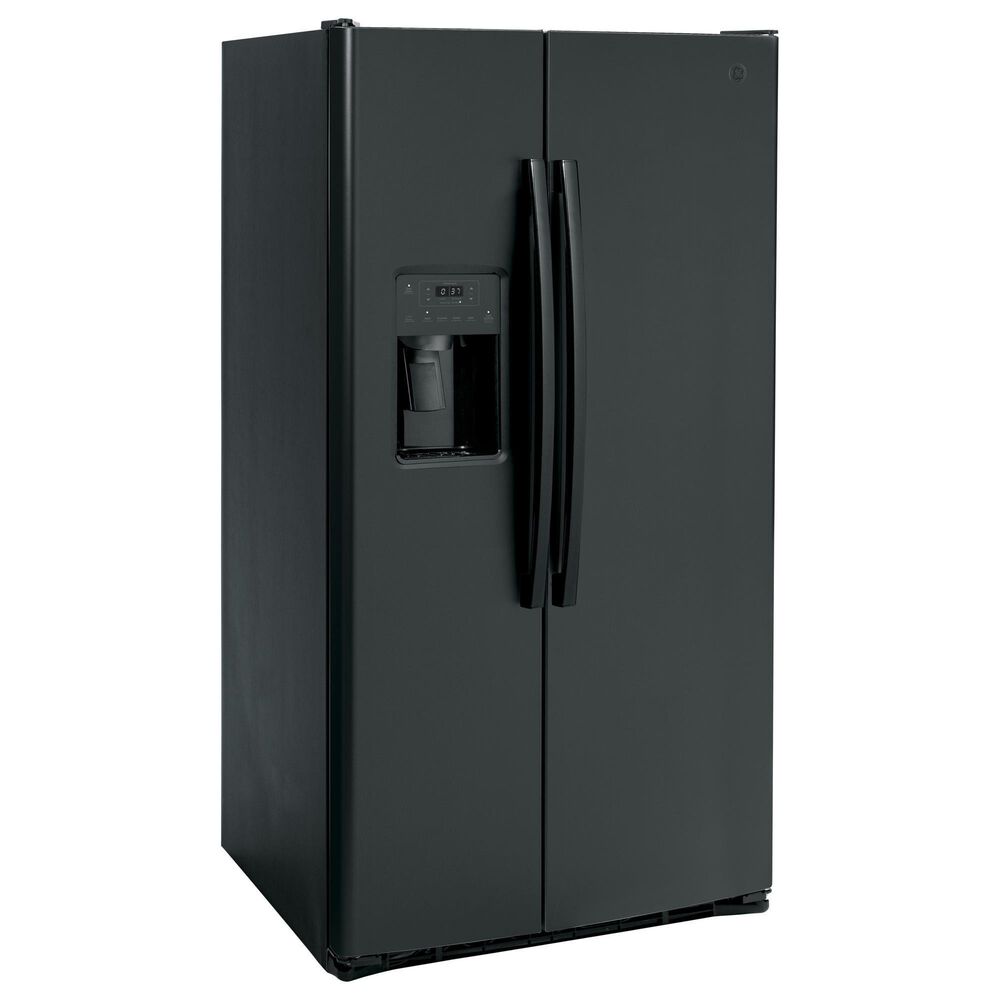 GE Appliances 25.3 Cu. Ft. Side by Side Refrigerator with External Dispenser in Black, , large