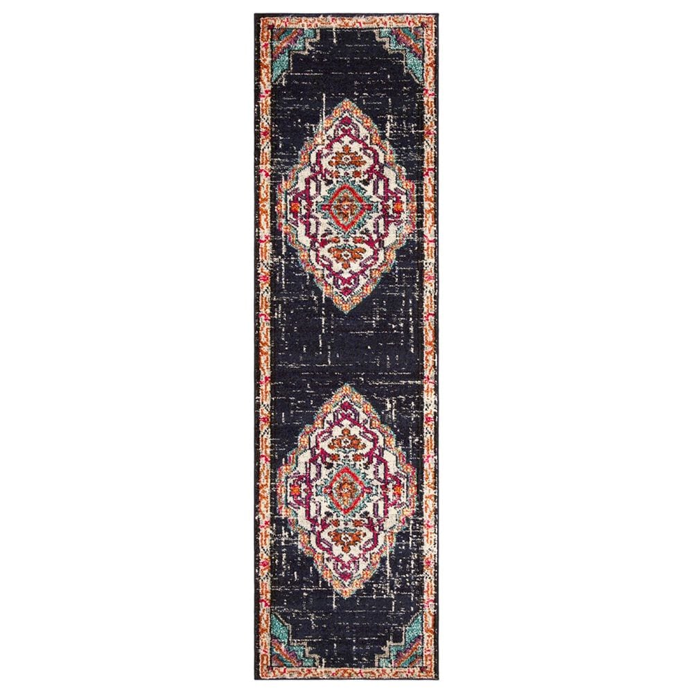 Safavieh Monaco MNC254Z 2"2" x 8" Black and Blue Runner, , large