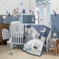 Lambs & Ivy Pooh Bear 3-Piece Crib Bedding Set in Blue and Gray, , large