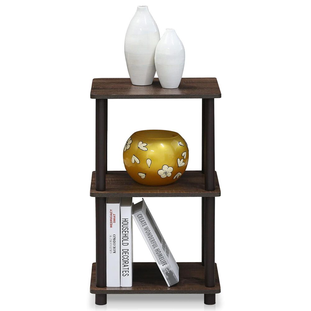 HOMLUX Turn-N-Tube 2-Space Bookshelf in Walnut and Brown, , large