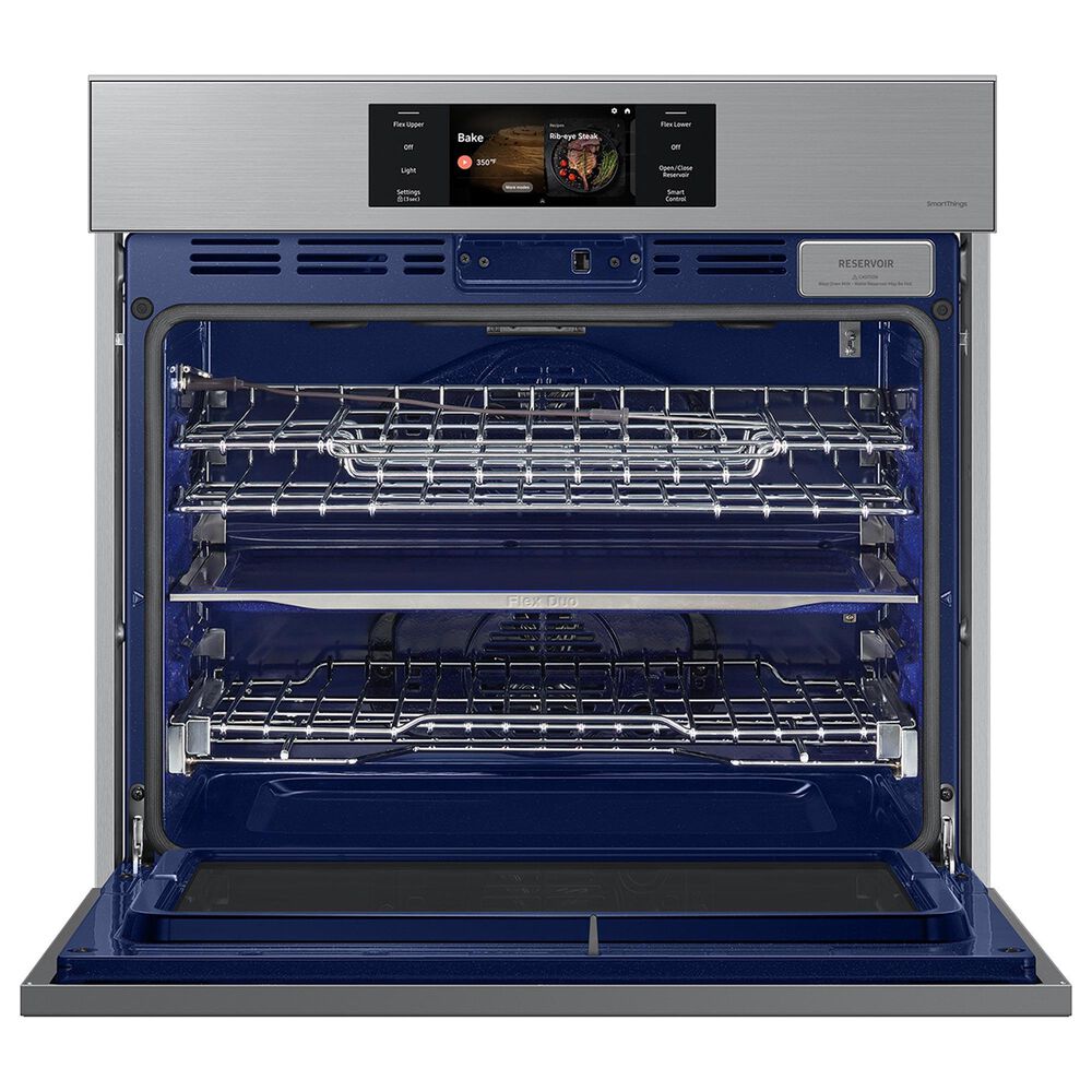 Samsung Bespoke 2-Piece Kitchen Package with Stainless Steel Bespoke 30" Single Wall Oven and Black 36" Induction Cooktop, , large