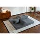 GigaCloud Corduroy Convertible Sleeper Sofa with Cylindrical Pillow in Gray, , large