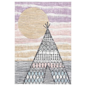 Safavieh Carousel Outer Space 5"3" x 7"6" Grey and Pink Kids  Area Rug, , large