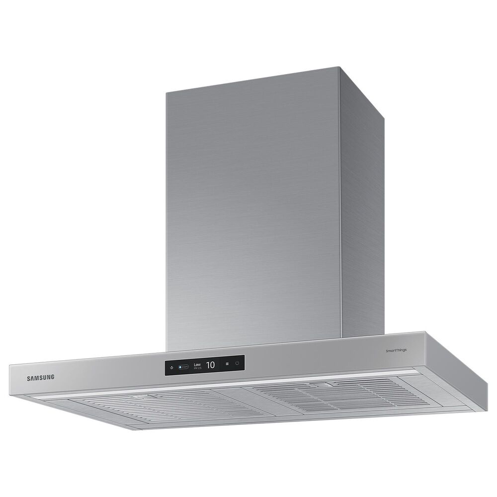 Samsung Bespoke 36" Bespoke Smart Wall Mount Hood with LCD Display in Clean Grey and Stainless Steel, , large