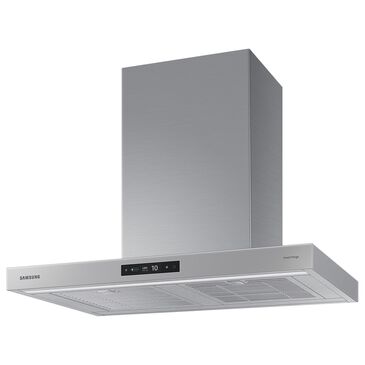 Samsung Bespoke 36" Bespoke Smart Wall Mount Hood with LCD Display in Clean Grey and Stainless Steel, , large