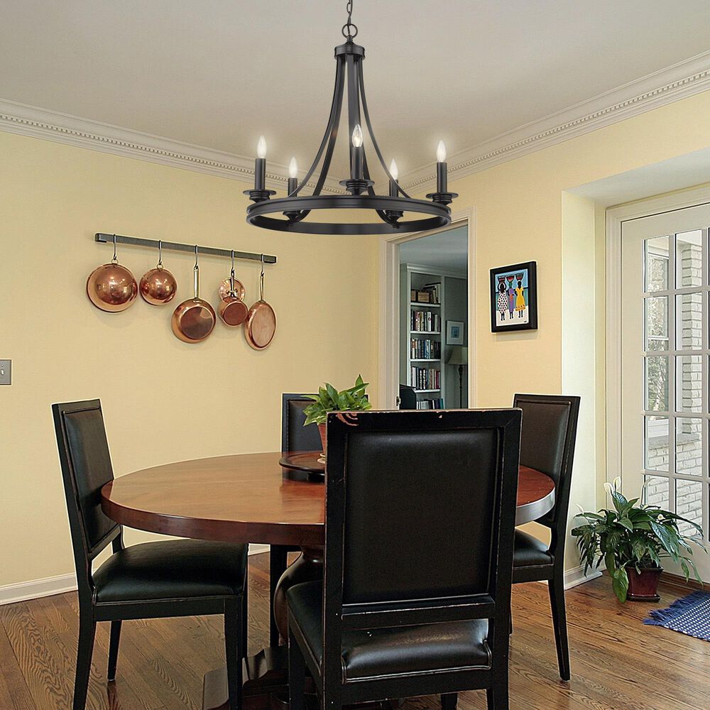 Golden Lighting Saldano 5-Light Chandelier in Matte Black, , large