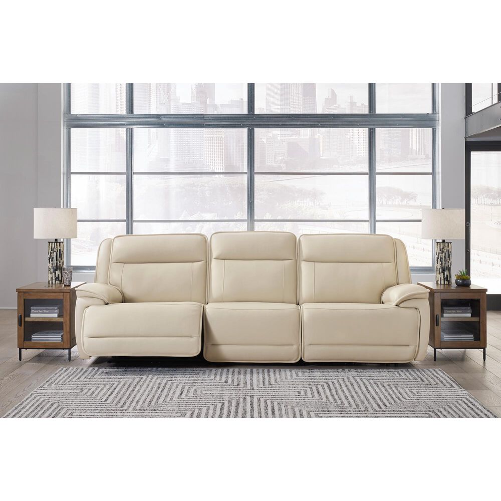 Ashley Double Deal 3-Piece Power Symmetrical Reclining Sectional Sofa in Almond, , large