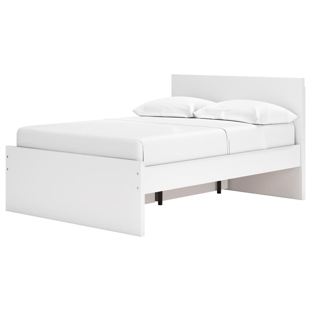 Ashley Onita Full Panel Platform Bed with 1 Side Storage in White, , large